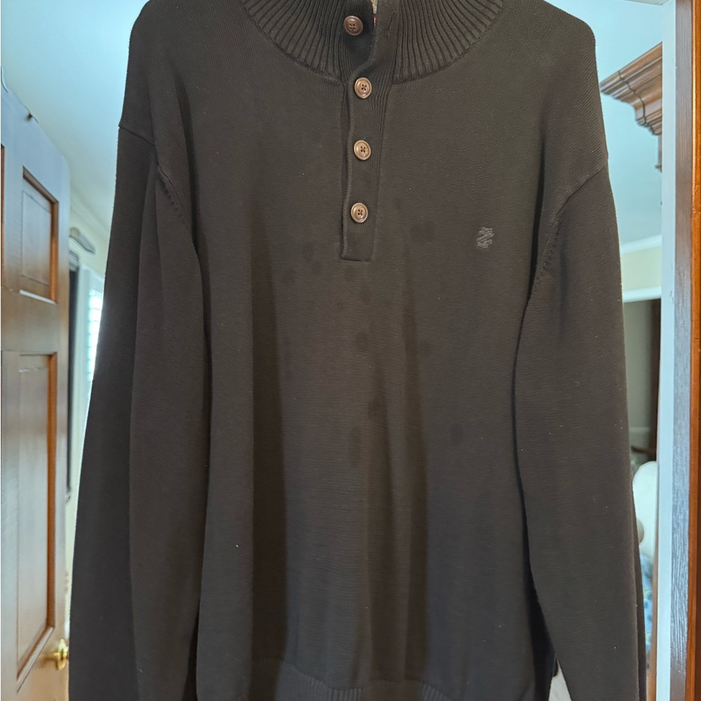Izod Black Turtleneck Sweater with Ribbed Texture